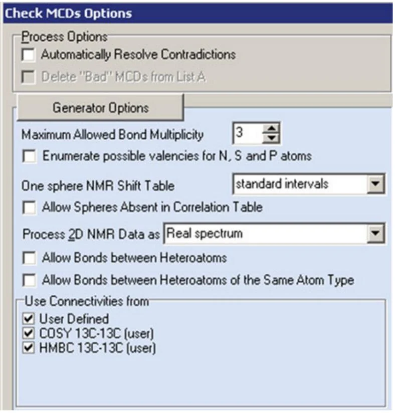 图2.7 Check MCDs Options 对话框窗口