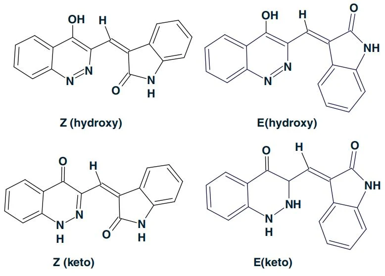 图4.83 Schizocommunin：酮式和羟基式可能的构型