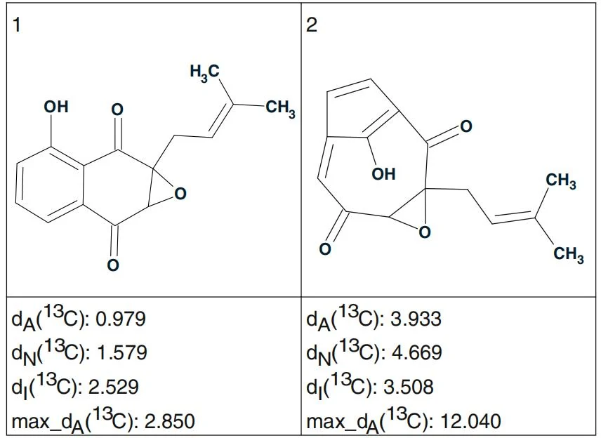 图5.34 (2S,3R)-2,3-Epoxy-2,3-dihydro-8-hydroxylapachol:排名输出结构