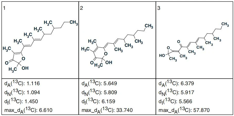 图5.102 Polypropionate：基于Found Fragments 获得的排序结构输出文件