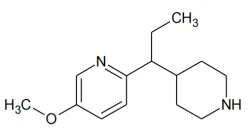 5-甲氧基-2-(1-哌啶-4-基丙基)吡啶的结构式