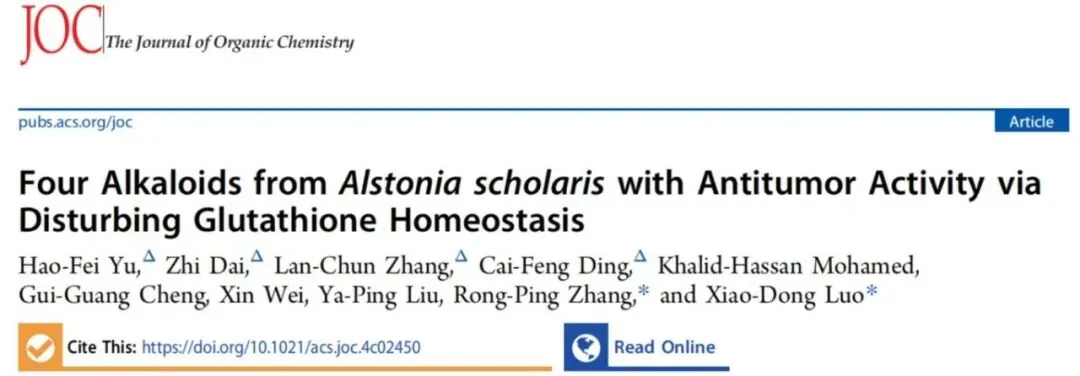 从天然产物中挖掘抗癌先导分子：Alstonia scholaris 中的喹啉生物碱